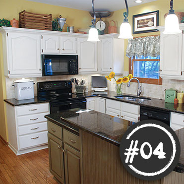 Kitchen painted with Classic Cupboards Paint. Visit www.classiccupboardspaint.com for more details.