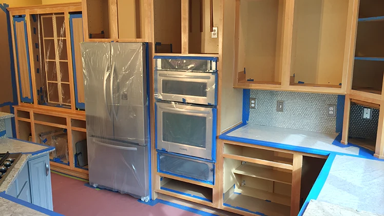 Prepping kitchen cabinets for painting