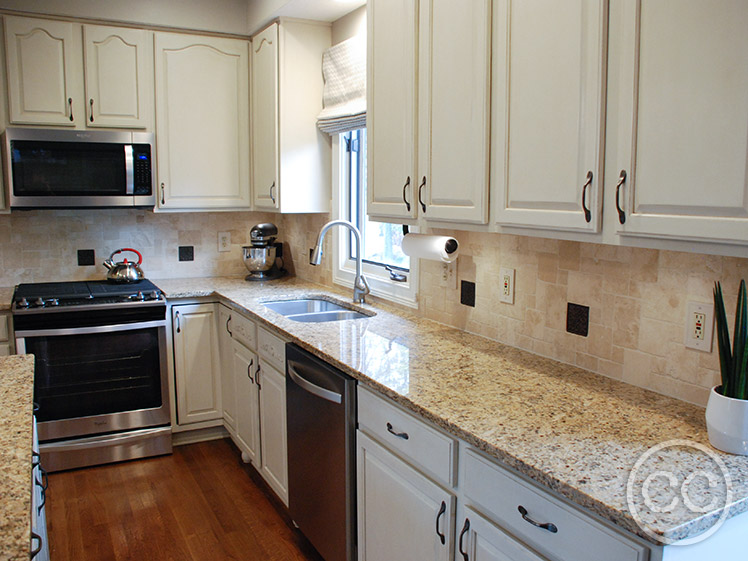 Kitchen painted with Classic Cupboards Paint. Visit www.classiccupboardspaint.com for more details.