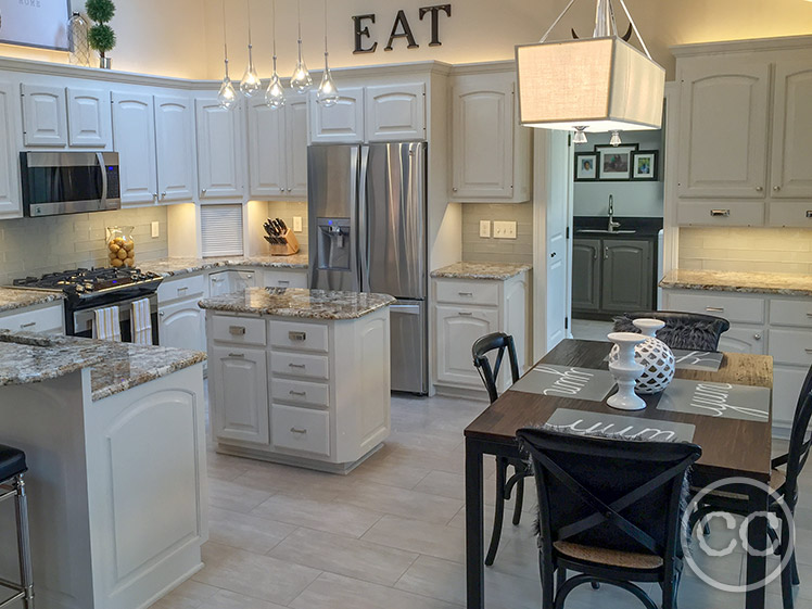 Kitchen painted with Classic Cupboards Paint. Visit www.classiccupboardspaint.com for more details.