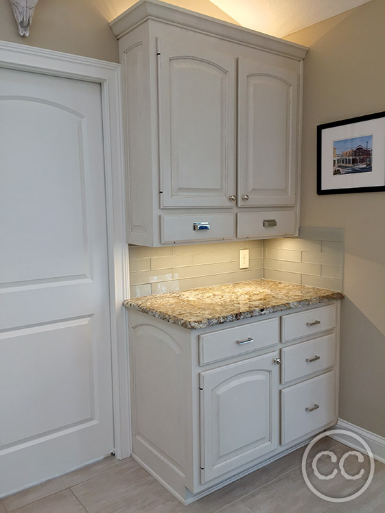 Kitchen painted with Classic Cupboards Paint. Visit www.classiccupboardspaint.com for more details.