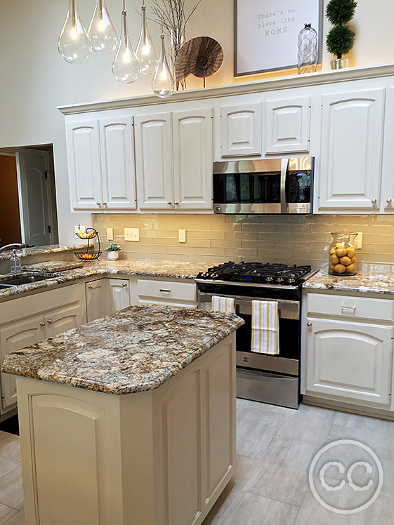 Kitchen painted with Classic Cupboards Paint. Visit www.classiccupboardspaint.com for more details.