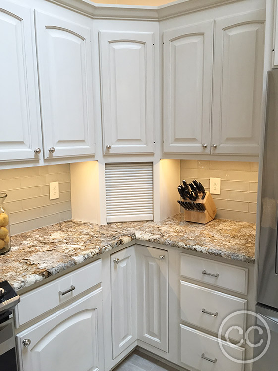 Kitchen painted with Classic Cupboards Paint. Visit www.classiccupboardspaint.com for more details.