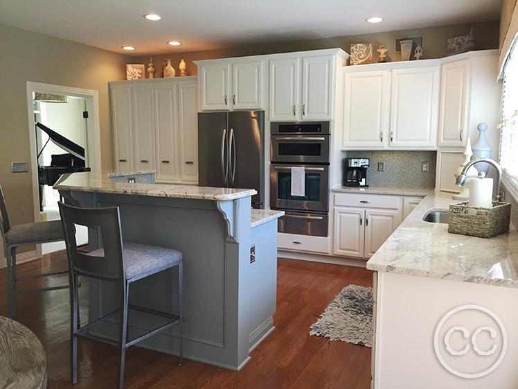 Kitchen painted with Classic Cupboards Paint. Visit www.classiccupboardspaint.com for more details.