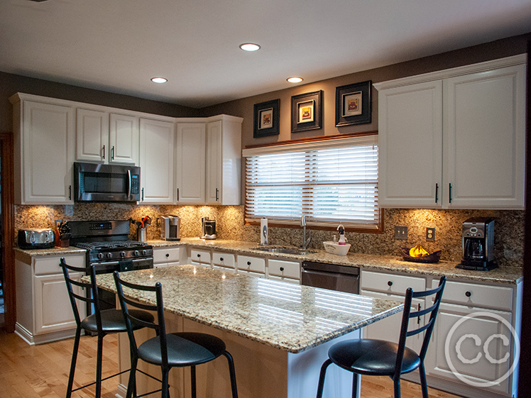 Kitchen painted with Classic Cupboards Paint. Visit www.classiccupboardspaint.com for more details.