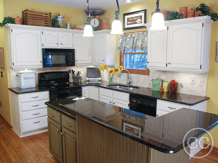 Kitchen painted with Classic Cupboards Paint. Visit www.classiccupboardspaint.com for more details.