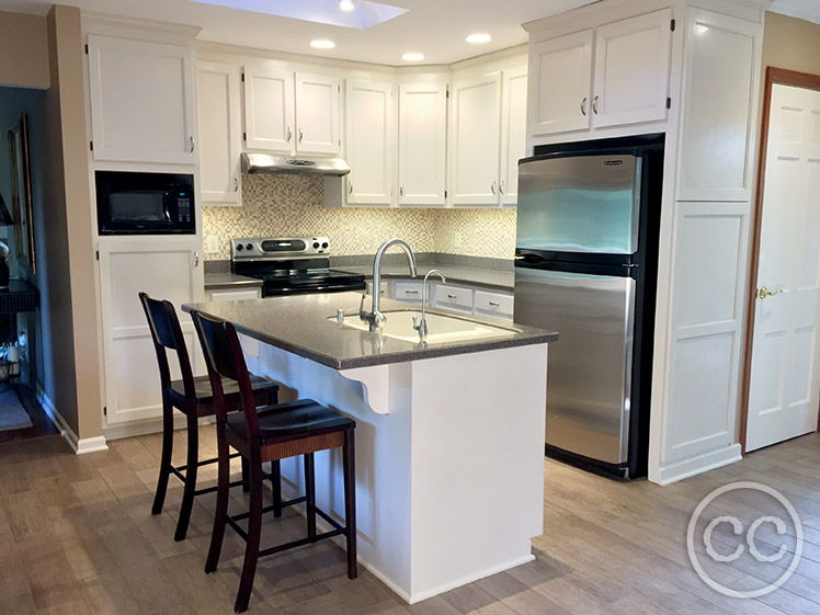 Kitchen painted with Classic Cupboards Paint. Visit www.classiccupboardspaint.com for more details.