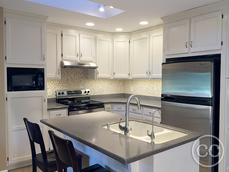 Kitchen painted with Classic Cupboards Paint. Visit www.classiccupboardspaint.com for more details.