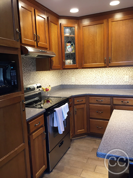 Kitchen painted with Classic Cupboards Paint. Visit www.classiccupboardspaint.com for more details.