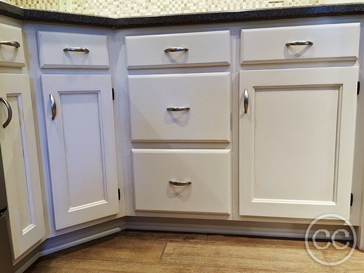 Kitchen painted with Classic Cupboards Paint. Visit www.classiccupboardspaint.com for more details.