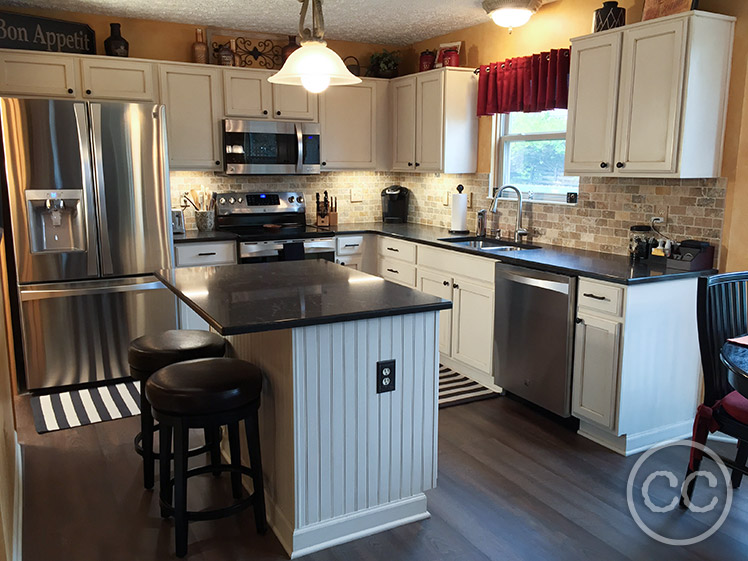 Kitchen painted with Classic Cupboards Paint. Visit www.classiccupboardspaint.com for more details.