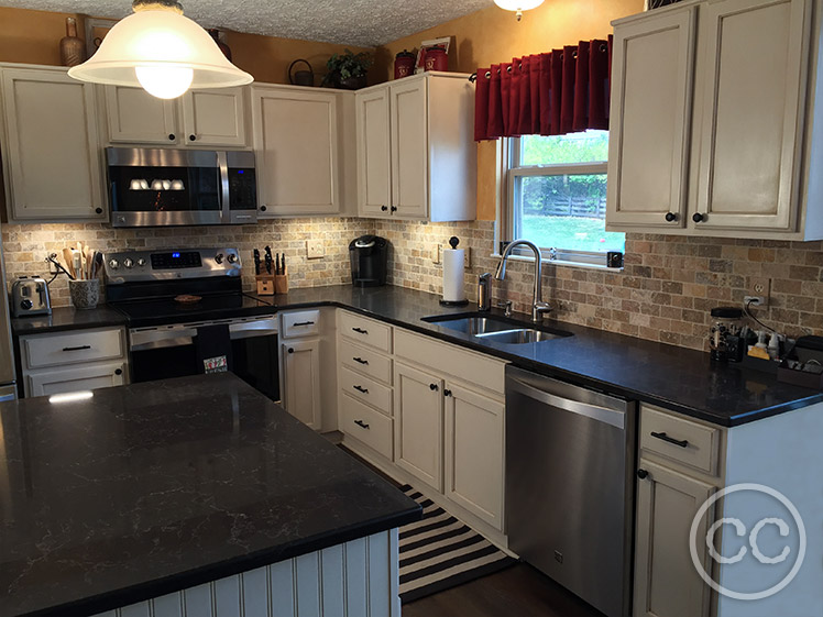 Kitchen painted with Classic Cupboards Paint. Visit www.classiccupboardspaint.com for more details.