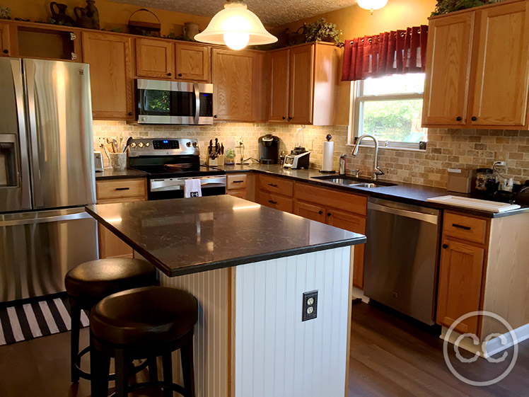 Kitchen painted with Classic Cupboards Paint. Visit www.classiccupboardspaint.com for more details.