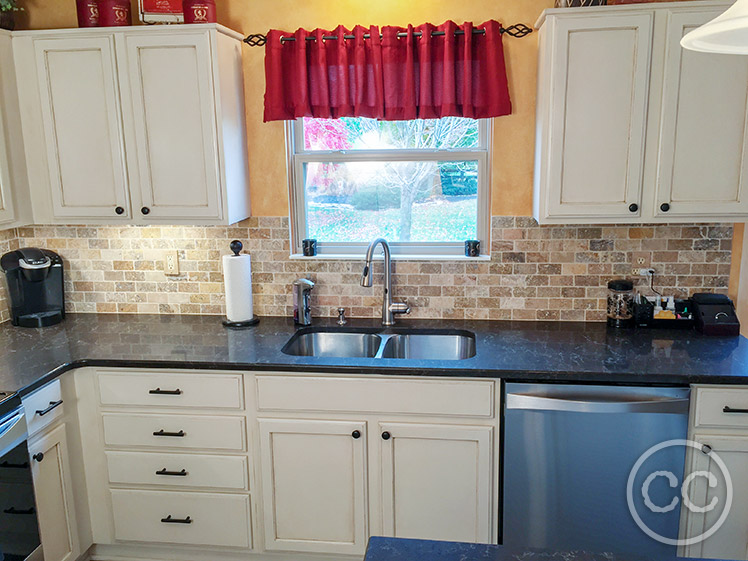 Kitchen painted with Classic Cupboards Paint. Visit www.classiccupboardspaint.com for more details.