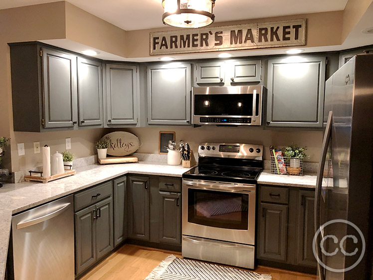 Kitchen painted with Classic Cupboards Paint. Visit www.classiccupboardspaint.com for more details.