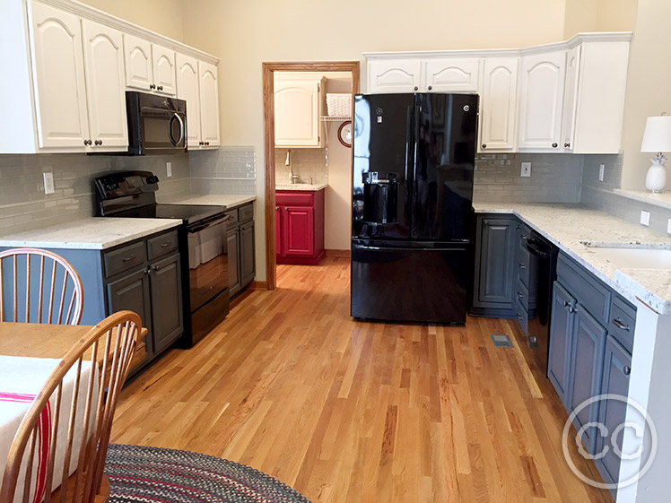 Kitchen painted with Classic Cupboards Paint. Visit www.classiccupboardspaint.com for more details.