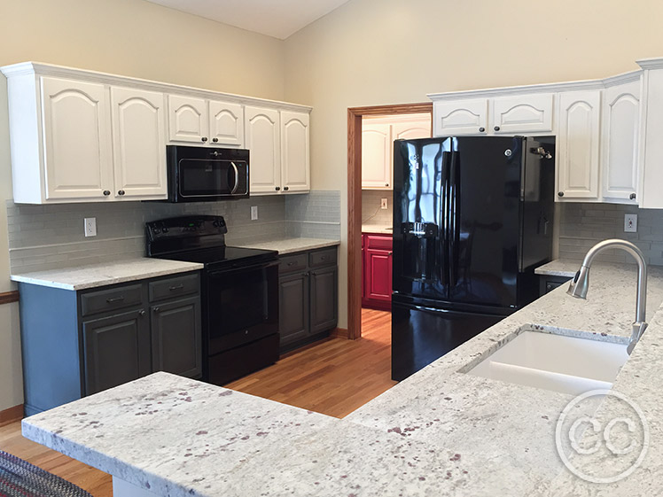 Kitchen painted with Classic Cupboards Paint. Visit www.classiccupboardspaint.com for more details.