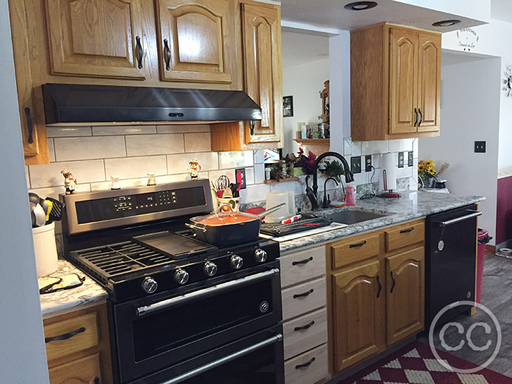 Kitchen painted with Classic Cupboards Paint. Visit www.classiccupboardspaint.com for more details.