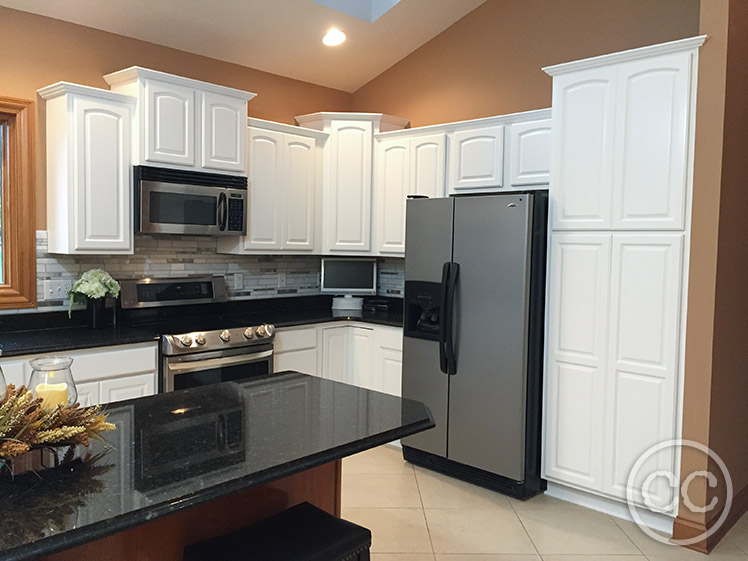 Kitchen painted with Classic Cupboards Paint. Visit www.classiccupboardspaint.com for more details.