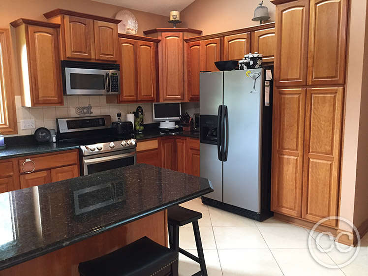 Kitchen painted with Classic Cupboards Paint. Visit www.classiccupboardspaint.com for more details.