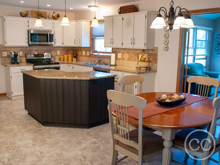 Kitchen painted with Classic Cupboards Paint. Visit www.classiccupboardspaint.com for more details.