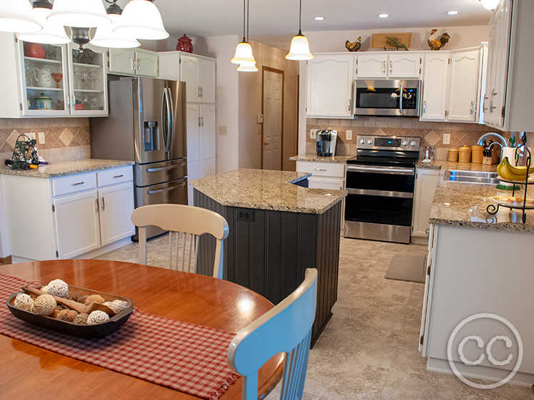 Kitchen painted with Classic Cupboards Paint. Visit www.classiccupboardspaint.com for more details.