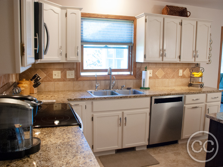 Kitchen painted with Classic Cupboards Paint. Visit www.classiccupboardspaint.com for more details.