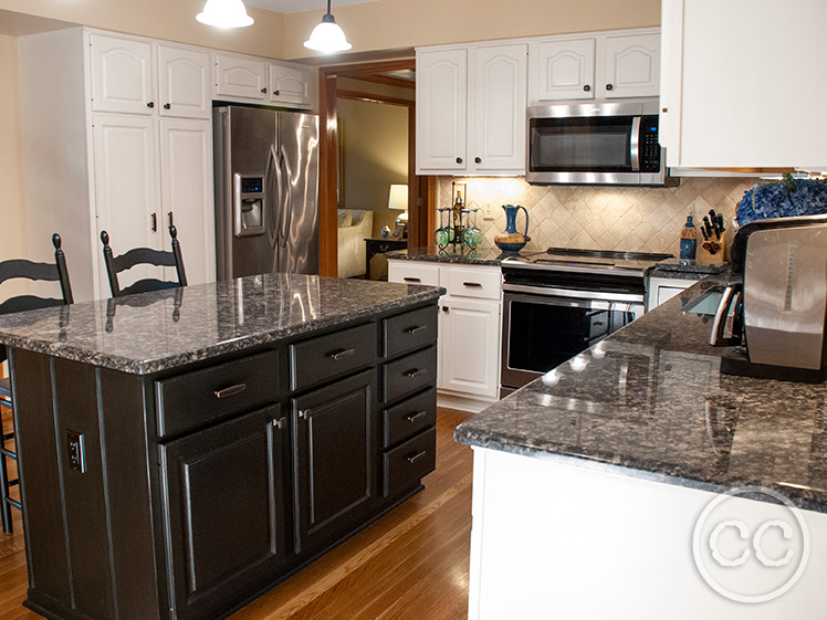 Kitchen painted with Classic Cupboards Paint. Visit www.classiccupboardspaint.com for more details.