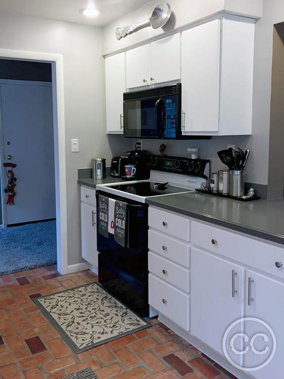 Kitchen painted with Classic Cupboards Paint. Visit www.classiccupboardspaint.com for more details.