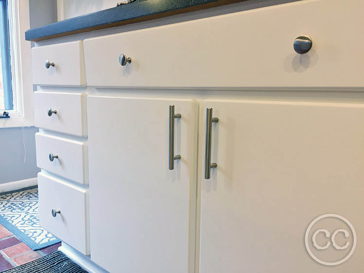 Kitchen painted with Classic Cupboards Paint. Visit www.classiccupboardspaint.com for more details.