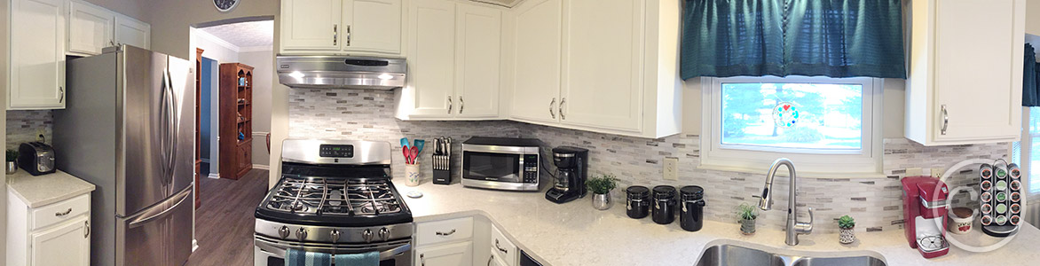 Kitchen painted with Classic Cupboards Paint. Visit www.classiccupboardspaint.com for more details.