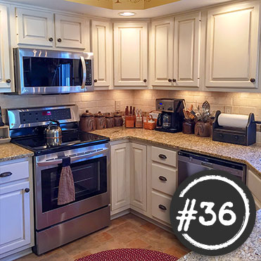 Kitchen painted with Classic Cupboards Paint. Visit www.classiccupboardspaint.com for more details.