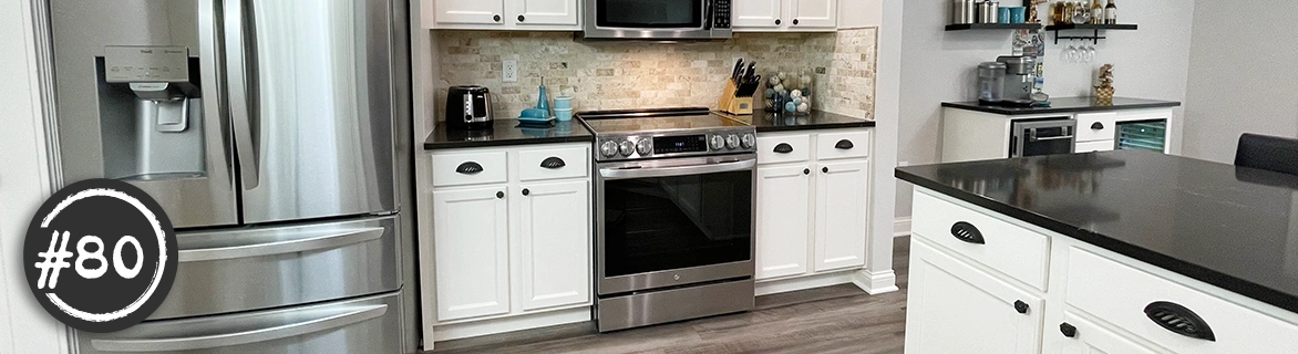 Maple cabinets painted white